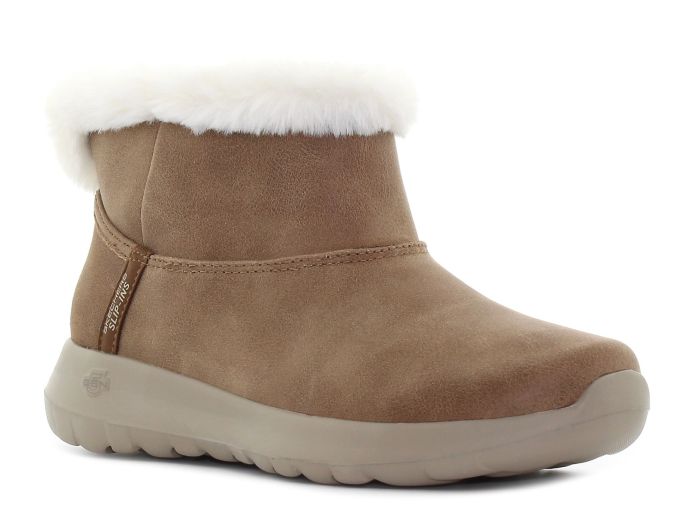 Skechers Slip-Ins - On The Go Joy - Cozy Dream barna bélelt női bokacsizma-01