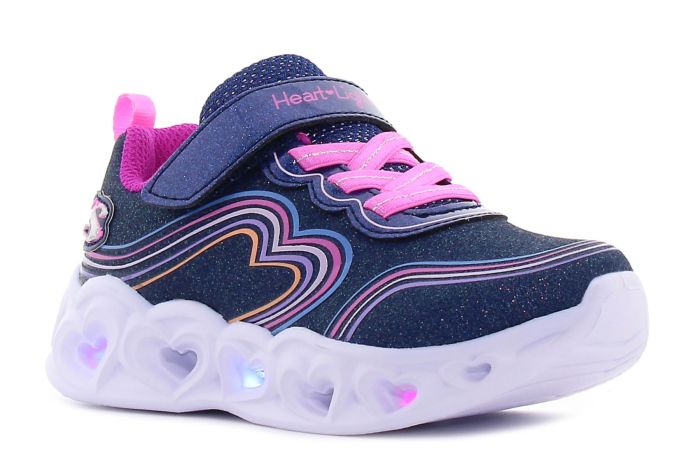 Skechers heart Lights - Retro Hearts villogó sötétkék baba cipő-01