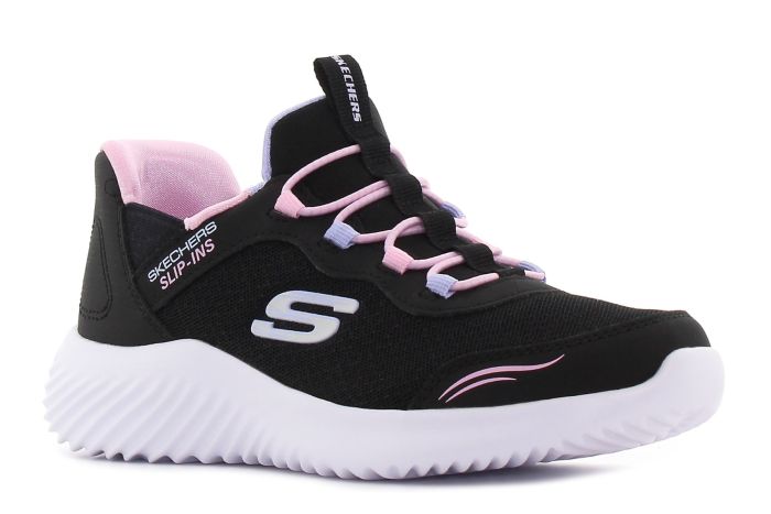 Skechers Slip-Ins - Bounder - Simple Cute fekete gyerek cipő-01