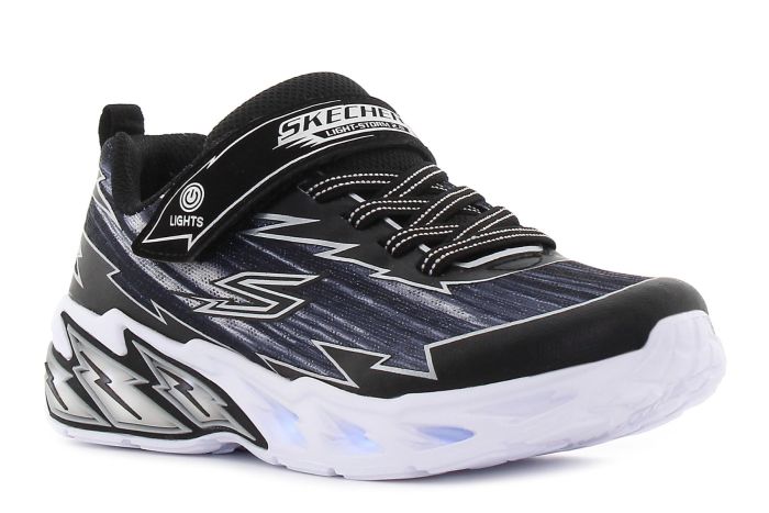 Skechers S-Lights - Light Storm 2.0 - Bolt-Brights villogó fekete gyerek cipő-01