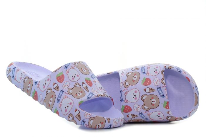 Wink Candy Bear lila gyerek papucs-1